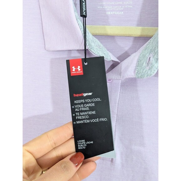 Under Armour MEN'S THE PLAYOFF POLO TECH LAVENDER PURPLE SZ XL GOLF  NEW NWT - Picture 5 of 10